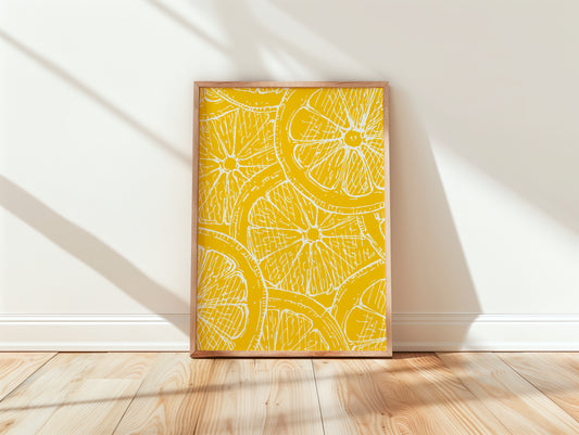 Lemon Slice Wall Art | Italian Fruit Pattern
