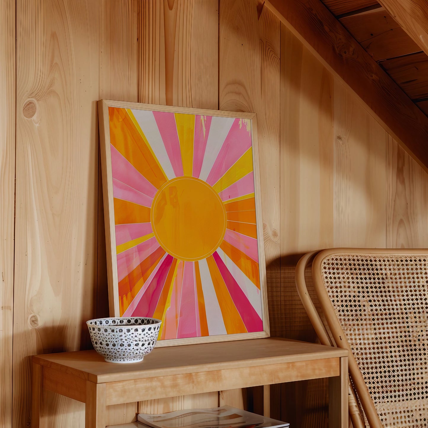 Retro Sunshine Wall Art | Vibrant Summer Print