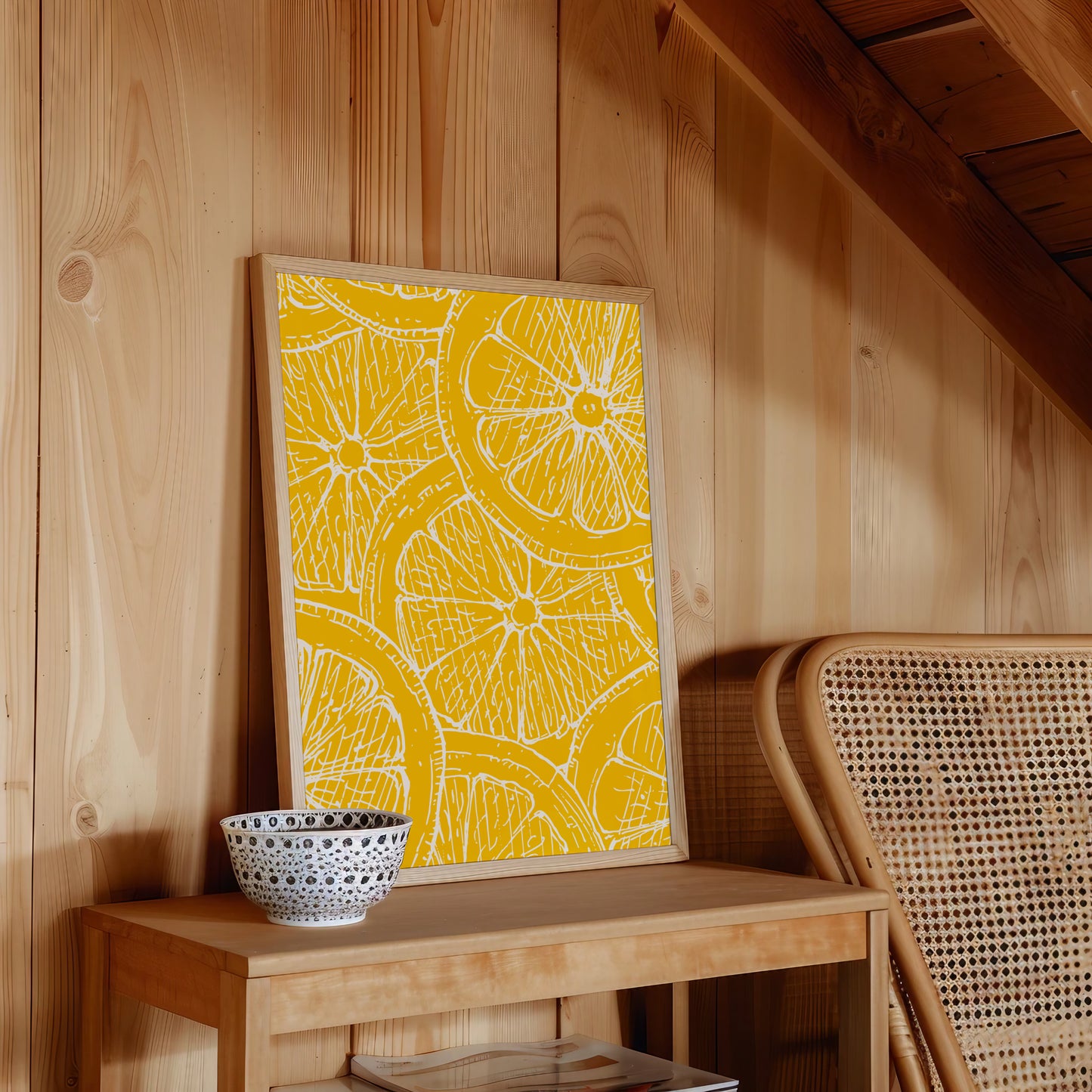 Lemon Slice Wall Art | Italian Fruit Pattern