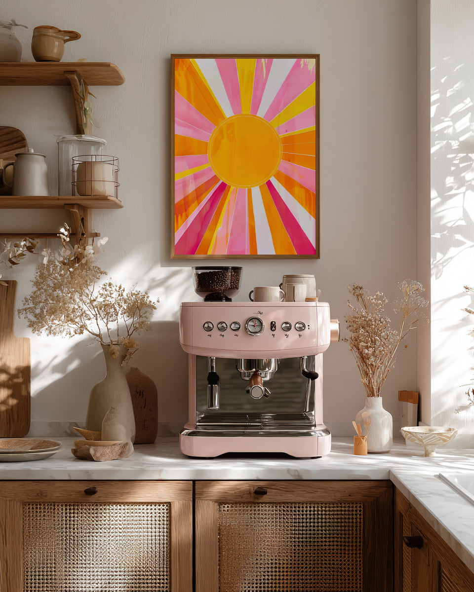 Retro Sunshine Wall Art | Vibrant Summer Print