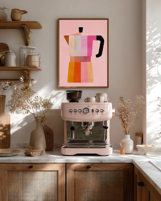 Italian Moka Pot Wall Art | Coffee Lover Print