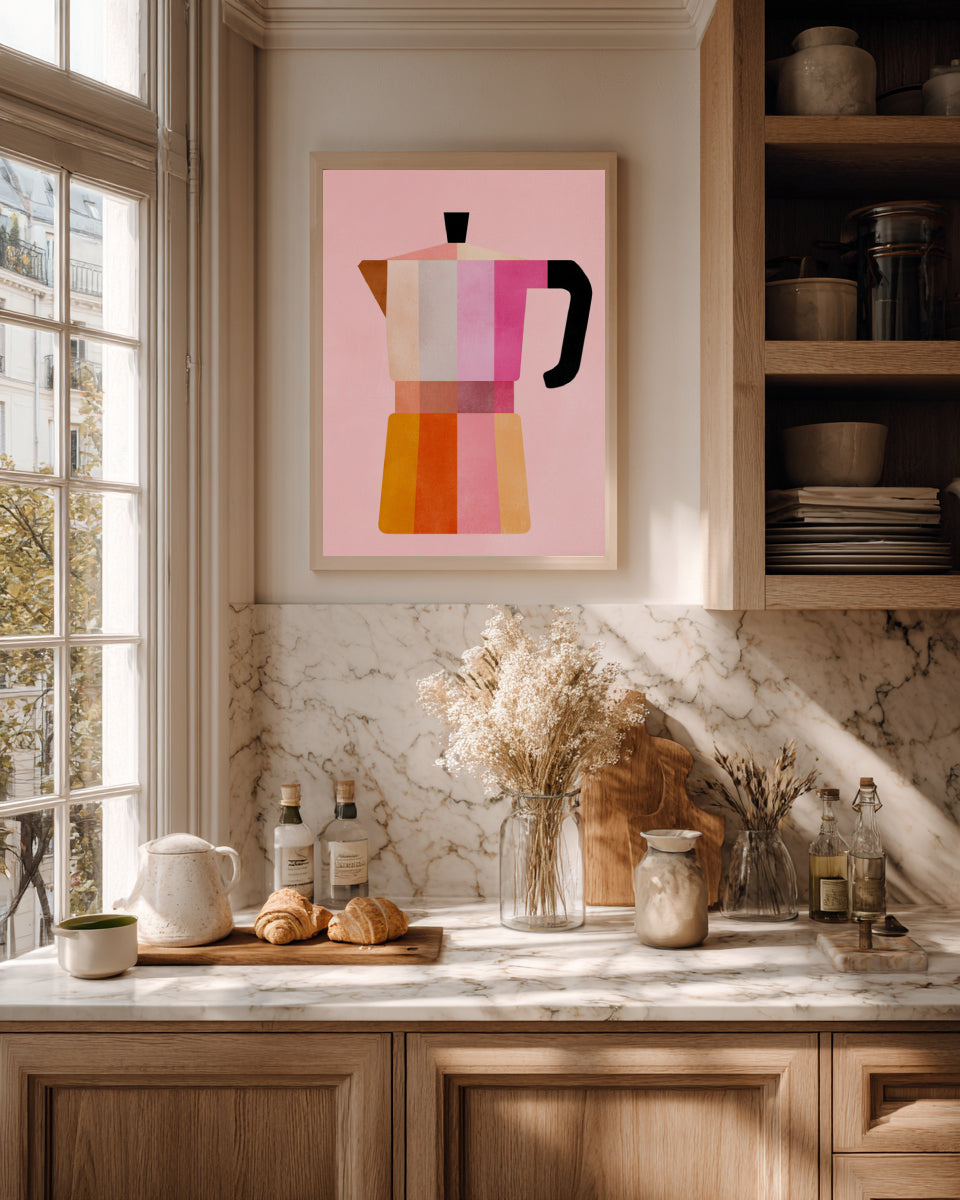 Italian Moka Pot Wall Art | Coffee Lover Print