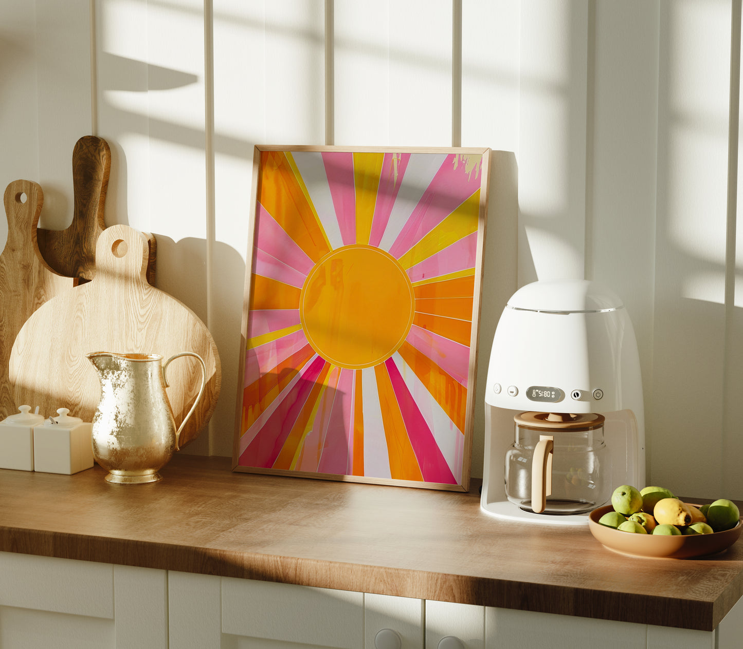 Retro Sunshine Wall Art | Vibrant Summer Print