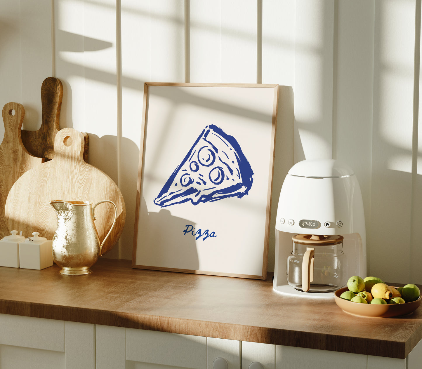 Pizza | Mediterranean Minimalist Art Print