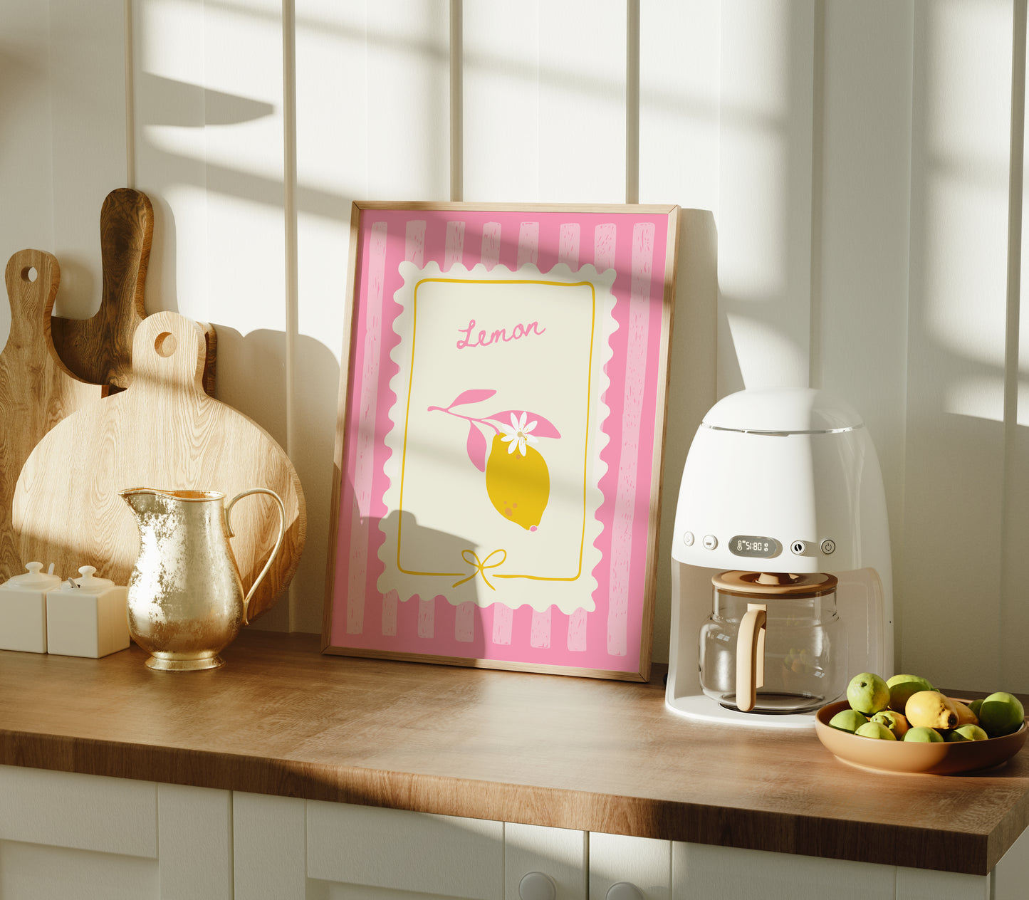 Lemon Illustration Art Print | Cute Italian-Inspired Wall Art