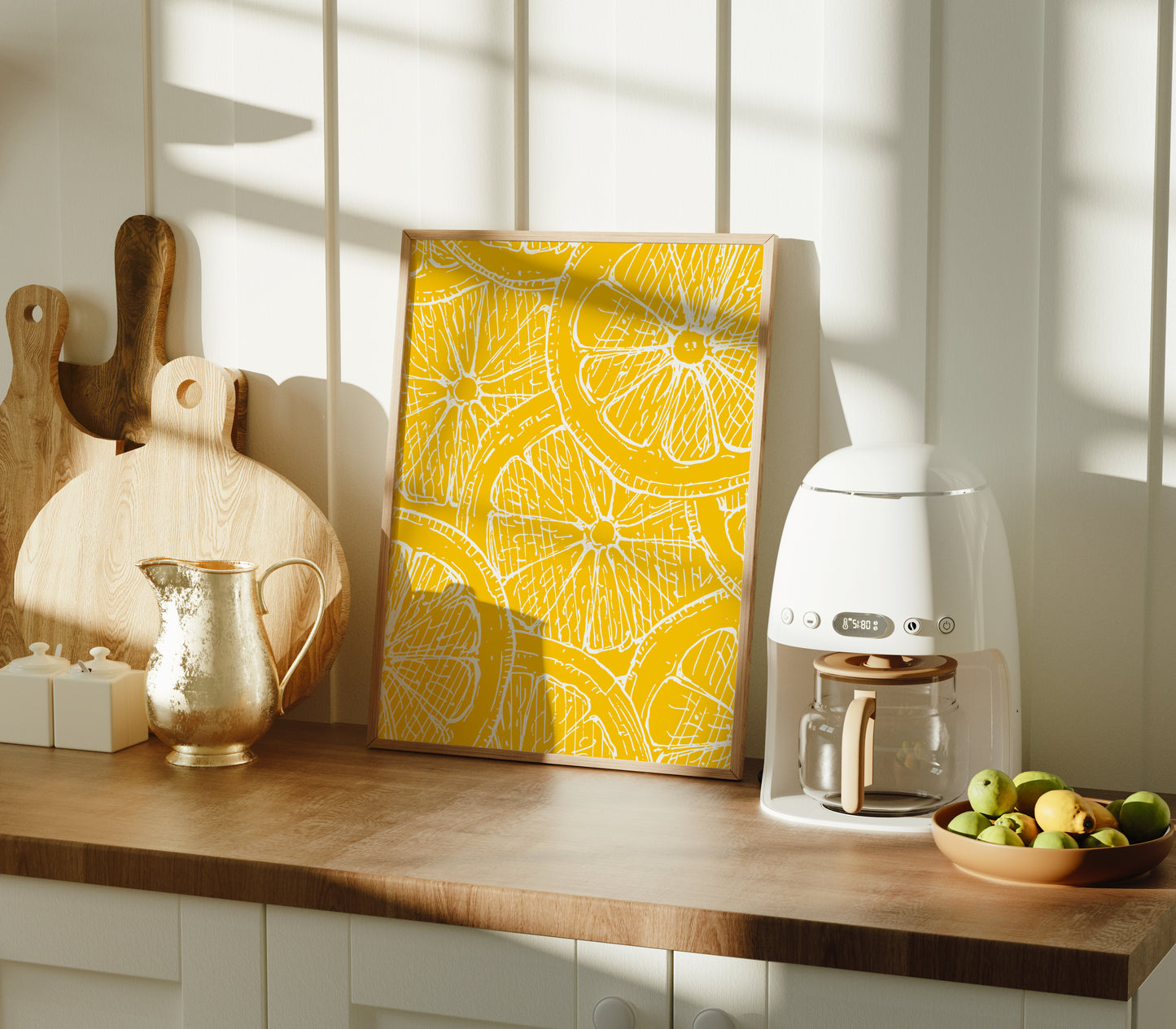 Lemon Slice Wall Art | Italian Fruit Pattern