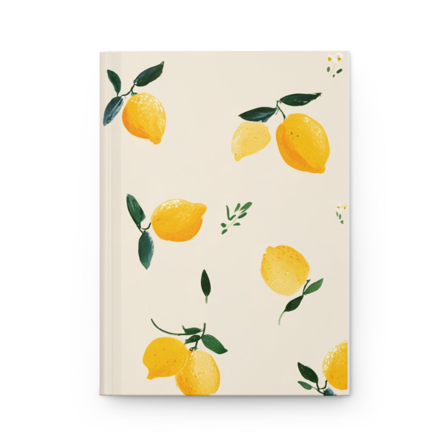 Notebook with lemon design on a beige background