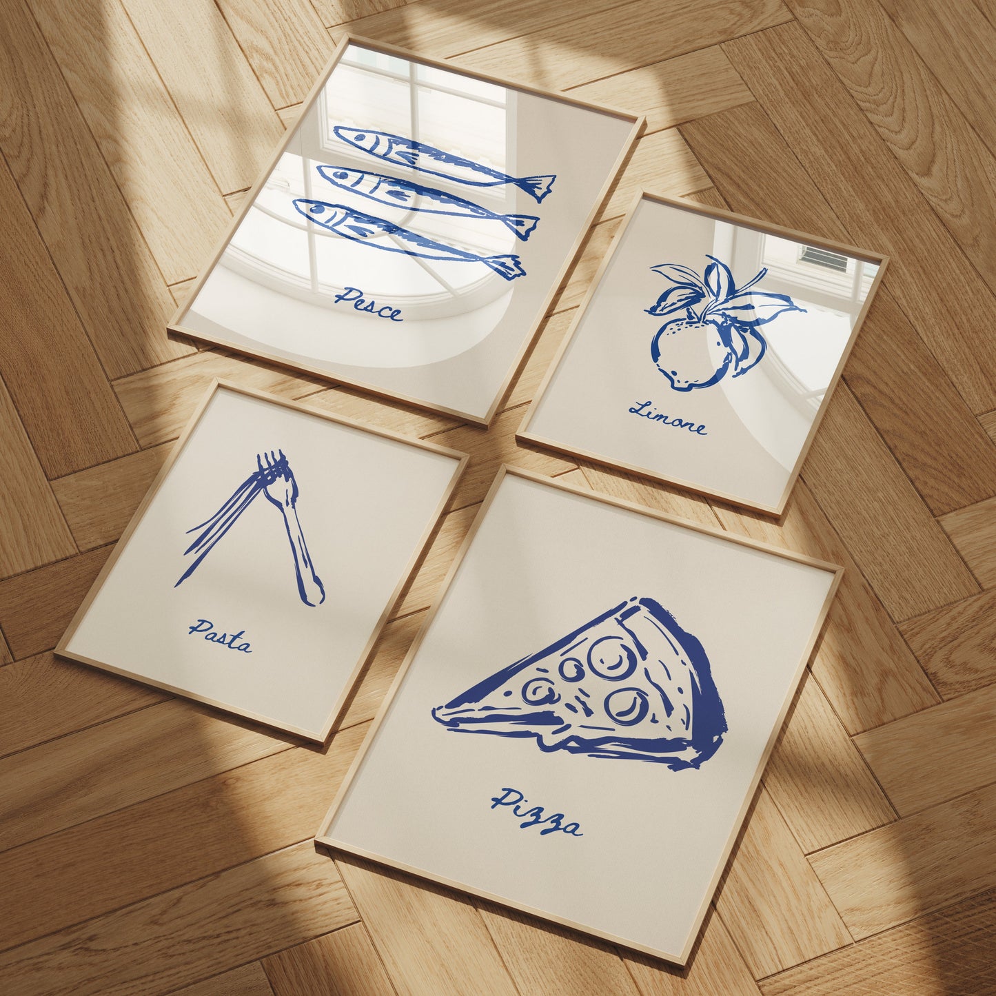 Mediterranean Wall Art Kitchen Matching Set Illustrations
