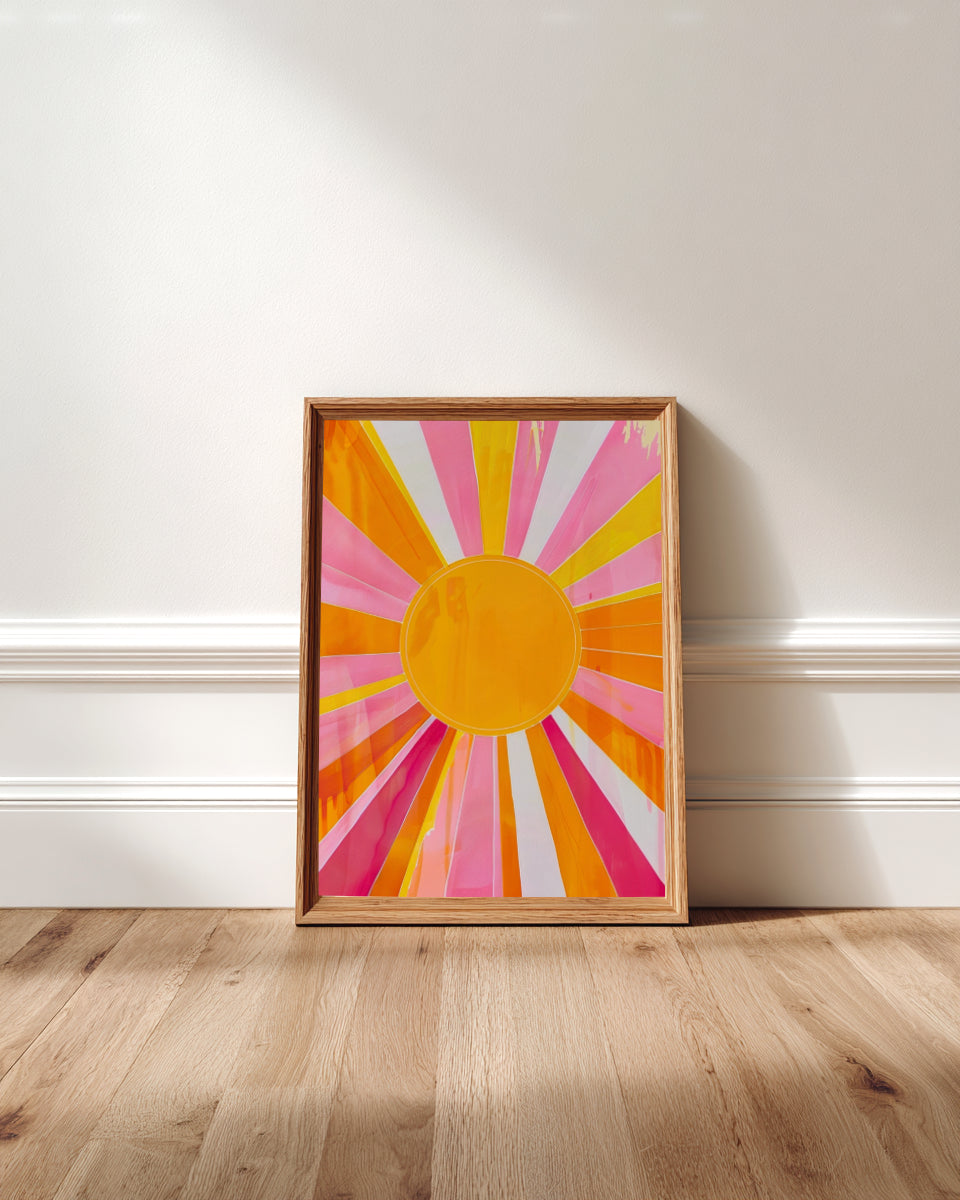 Retro Sunshine Wall Art | Vibrant Summer Print