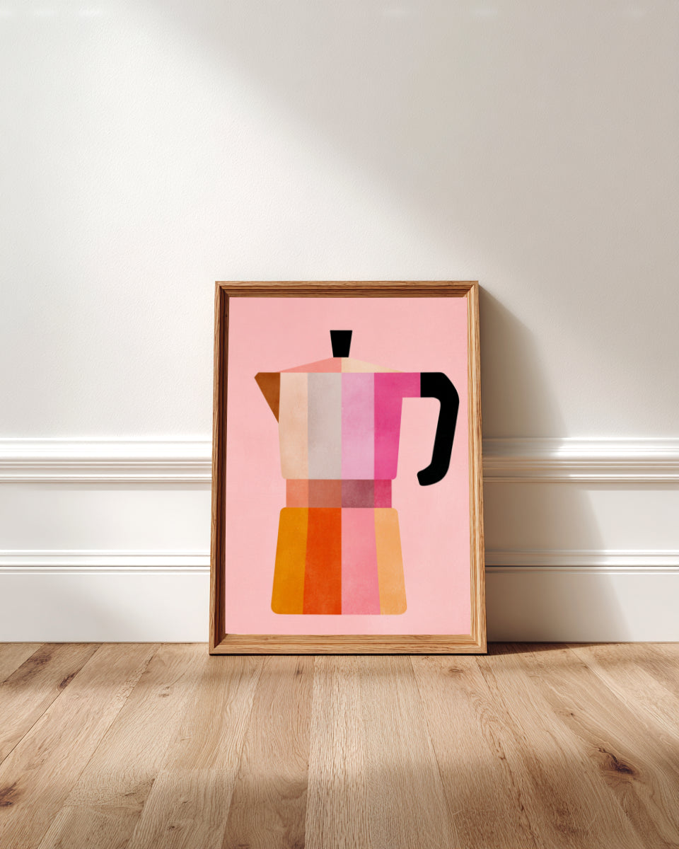 Italian Moka Pot Wall Art | Coffee Lover Print