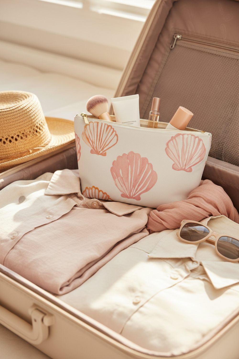 Seashell Coastal Travel Pouch
