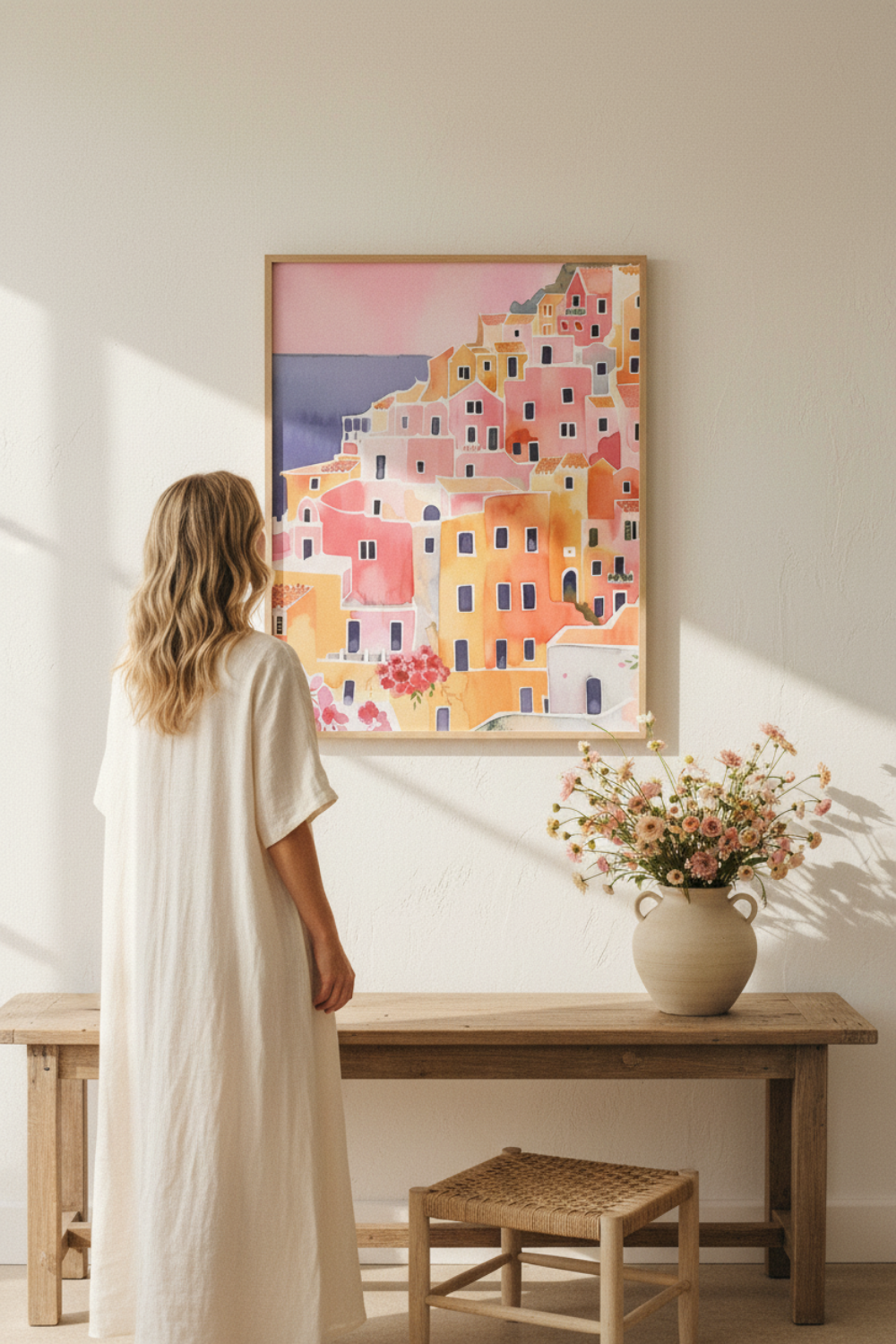Italian Coastal Town Print | Amalfi Coast Wall Art