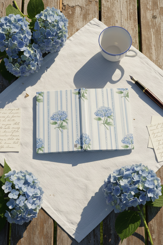 Blue Hydrangea Floral Journal | Cottagecore Notebook