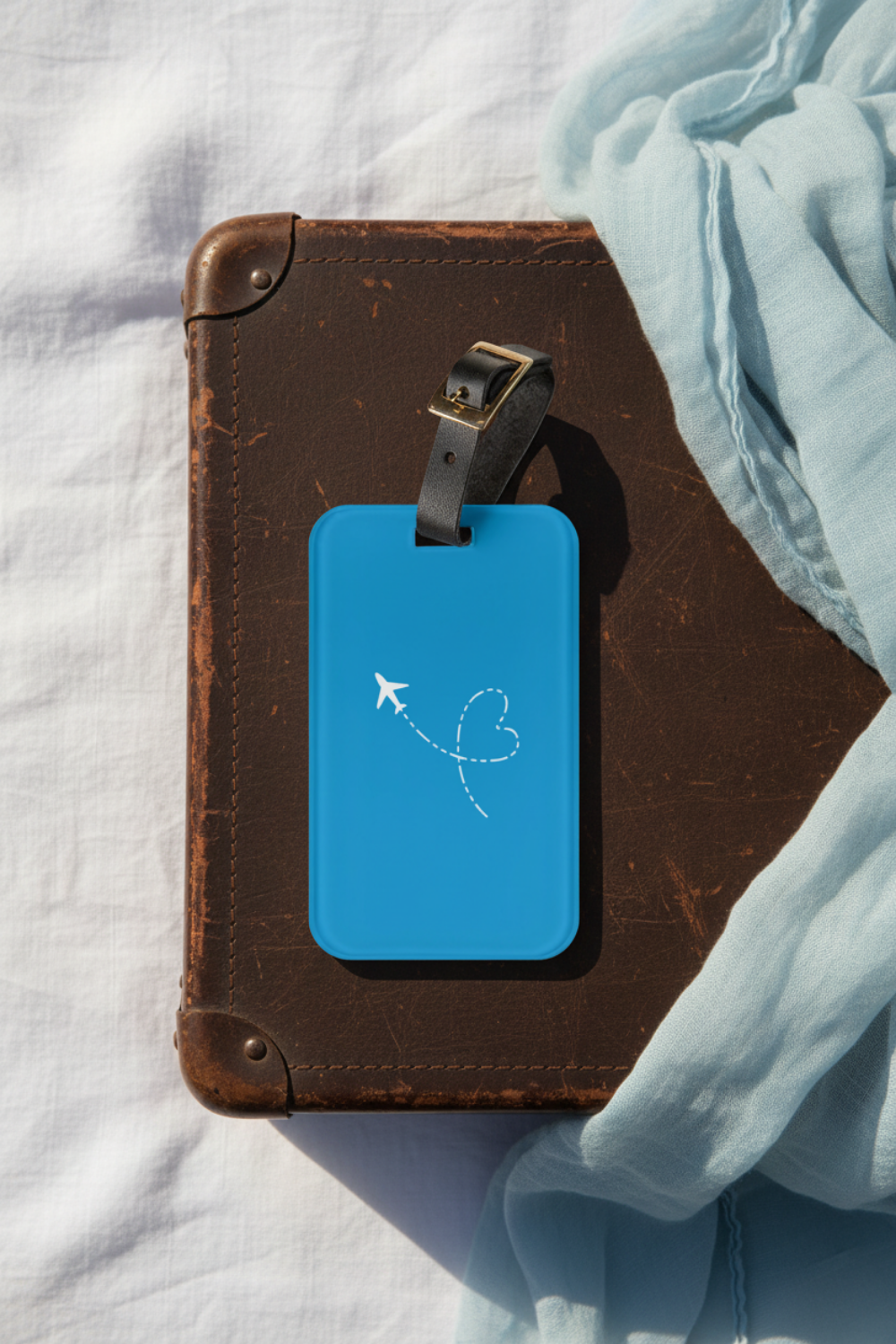 Airplane Luggage Tag Sky Blue