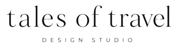 Logo of 'tales of travel Design Studio' with a white background